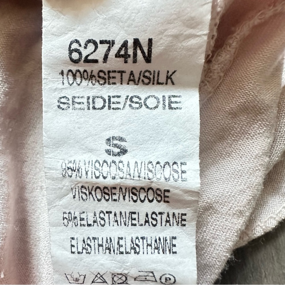 Belle France Silk Sequin Embroidered Cold Shoulder Blouse Pink S - Picture 7 of 7